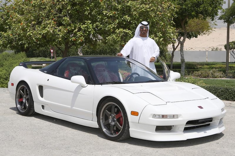 Saif bin Adhed with his dream car. Pawan Singh / The National 