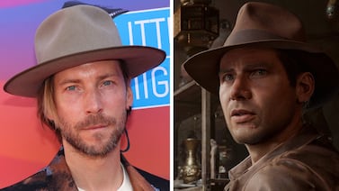 Famous voice actor Troy Baker will voice Indiana Jones, a role made famous by Harrison Ford, in a new video game. Photo: Getty Images; Bethesda