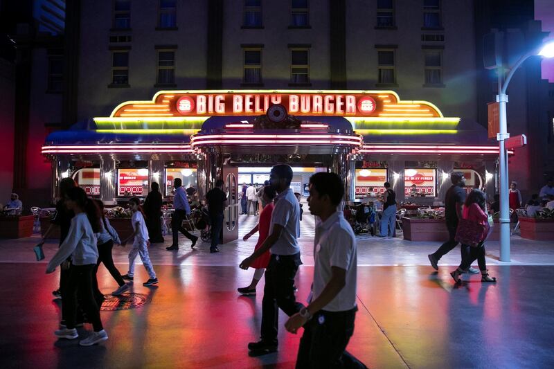 ABU DHABI, UNITED ARAB EMIRATES - JULY 24, 2018. 

Big Belly Burger restaurant in Warner Bros World Abu Dhabi.

Almost 15,000 tickets for Warner Bros World Abu Dhabi have been sold ahead of opening to the public on Wednesday.


(Photo by Reem Mohammed/The National)

Reporter: 
Section: NA + AL