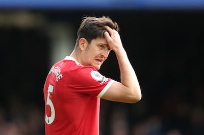 Harry Maguire has had a tough season and appears to be struggling under the weight of the Manchester United captaincy. Reuters