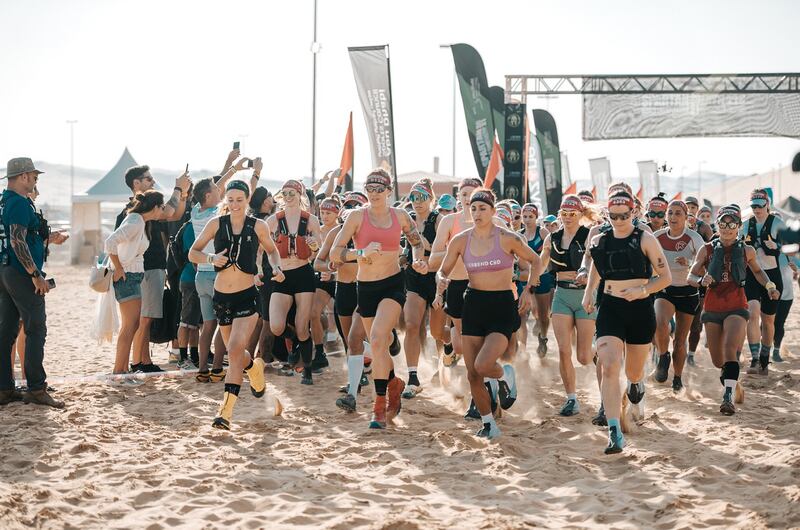 Competitors take part in the Spartan World Championship 2021 in the Liwa desert. All photos: WAM
