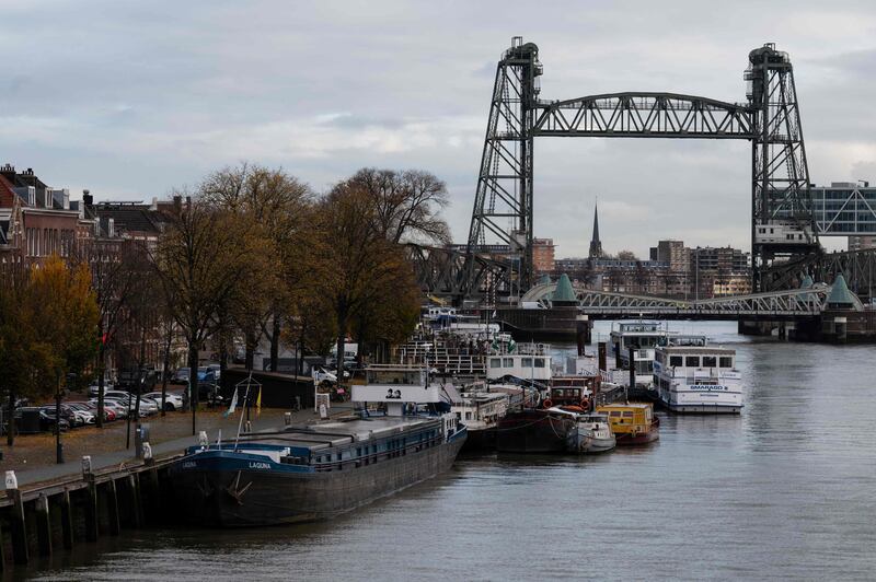 The Koningshaven bridge and drawbridge in Rotterdam, western Netherlands. AFP