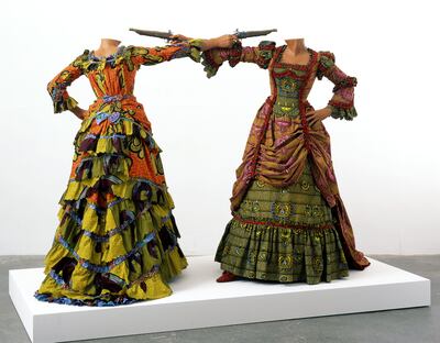 Yinka Shonibare's 'How to Blow up Two Heads at Once (Ladies)', 2006. Photo: Stephen White & Co.