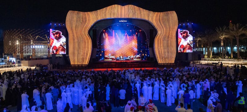 Once a month, experience a Khaleeji-led jam session at Jubilee Stage in the form of Jalsat Nights. Photo: Expo 2020 Dubai