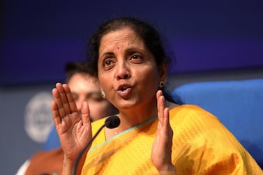 India's finance minister Nirmala Sitharaman. The country is planning to sell part of its stake in the state-run behemoth Life Insurance Corporation of India. Bloomberg