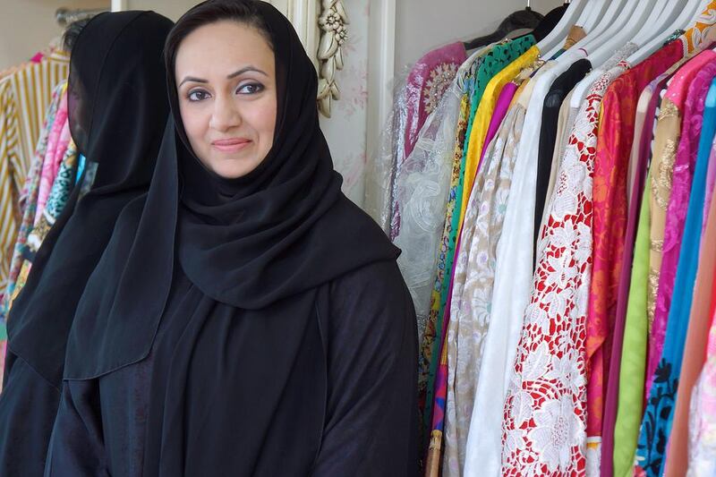 Aroosi Iqbal owns two Abu Dhabi boutiques and counts members of the royal family as regular clients.  Delores Johnson / The National