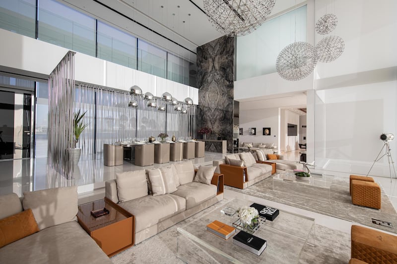 The villa's expansive living area. Courtesy Luxhabitat Sotheby's International Realty