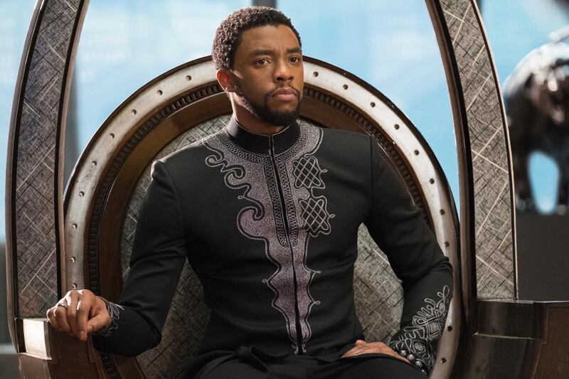 Chadwick Boseman in a scene from Marvel Studios' "Black Panther." AP