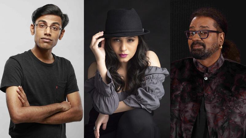 Biswa Kalyan Rath, Sunidhi Chauhan and Hariharan. Courtesy Front Row Events