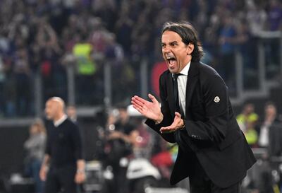 Inter Milan manager Simone Inzaghi described Manchester City as 'the strongest team in the world'. EPA