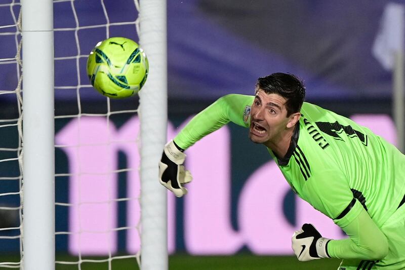 REAL MADRID RATINGS: Thibaut Courtois - 7, Kept things simple with the ball at his feet. Rushed out well to deny Lionel Messi but was almost caught out by a corner kick that hit the post. Had no chance of stopping Barcelona’s goal. AFP