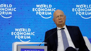 World Economic Forum founder and executive chairman Klaus Schwab at the 2022 summit in Davos, Switzerland. Reuters
