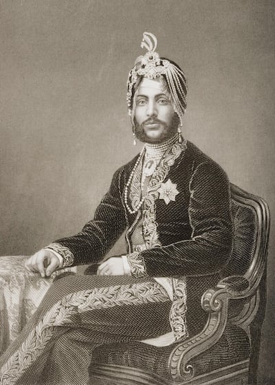 UNSPECIFIED - CIRCA 1800: Duleep Singh, Maharajah of Lahore,1837-1893.Engraved by D.J. Pound from a photograph by Mayall. From the book "The Drawing-Room Portrait Gallery of Eminent Personages" Published in London 1859. (Photo by Universal History Archive/Getty Images)