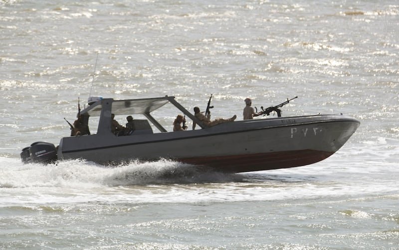 Yemeni coast guard sailors take part in a military ceremony. AP Photo