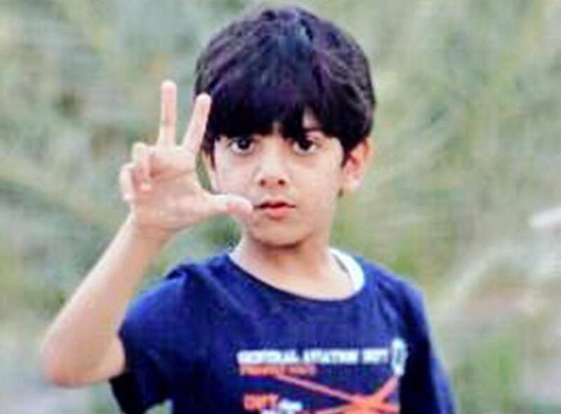 Abdullah Al Bedwawi, 7, drowned after being trapped in a car caught in floods in Hatta. Courtesy Al Bedwawi family