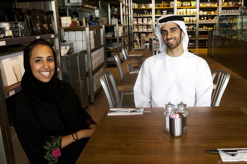 Farah Al Qaissieh and Faisal Al Hammadi are co-founders of Stutter with a Smile. Christopher Pike / The National