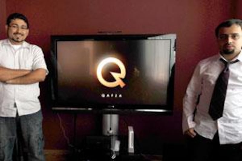 The Qafza co-founders Baraa Abdulla, left, and Mohammed al Saqer are planning to hire as much homegrown talent as they can.