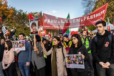 Marches have taken place in Germany in solidarity with anti-regime protests in Iran. Getty 