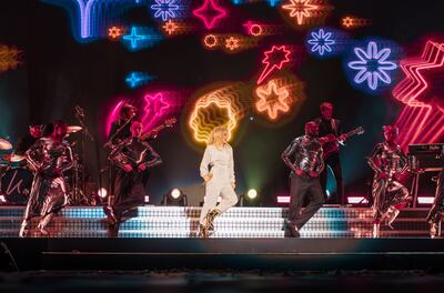 Kylie Minogue during her New Year's Eve performance in Dubai. Photo: Atlantis The Palm