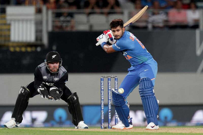 Shreyas Iyer remained unbeaten in the first T20 against New Zealand at Eden Park in Auckland. AFP