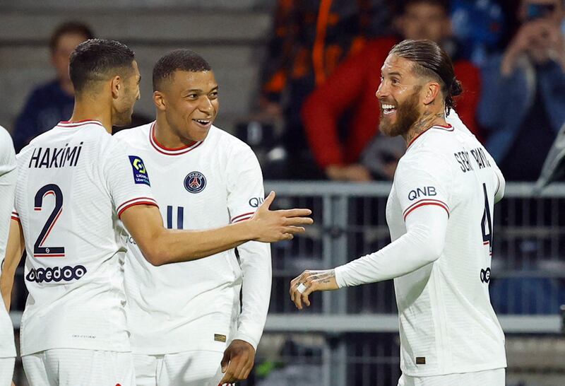 Sergio Ramos celebrates scoring their second goal. Reuters