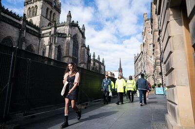 Fencing has been erected outside St Giles' Cathedral amid fears anti-royalists will try to disrupt the ceremony. Getty
