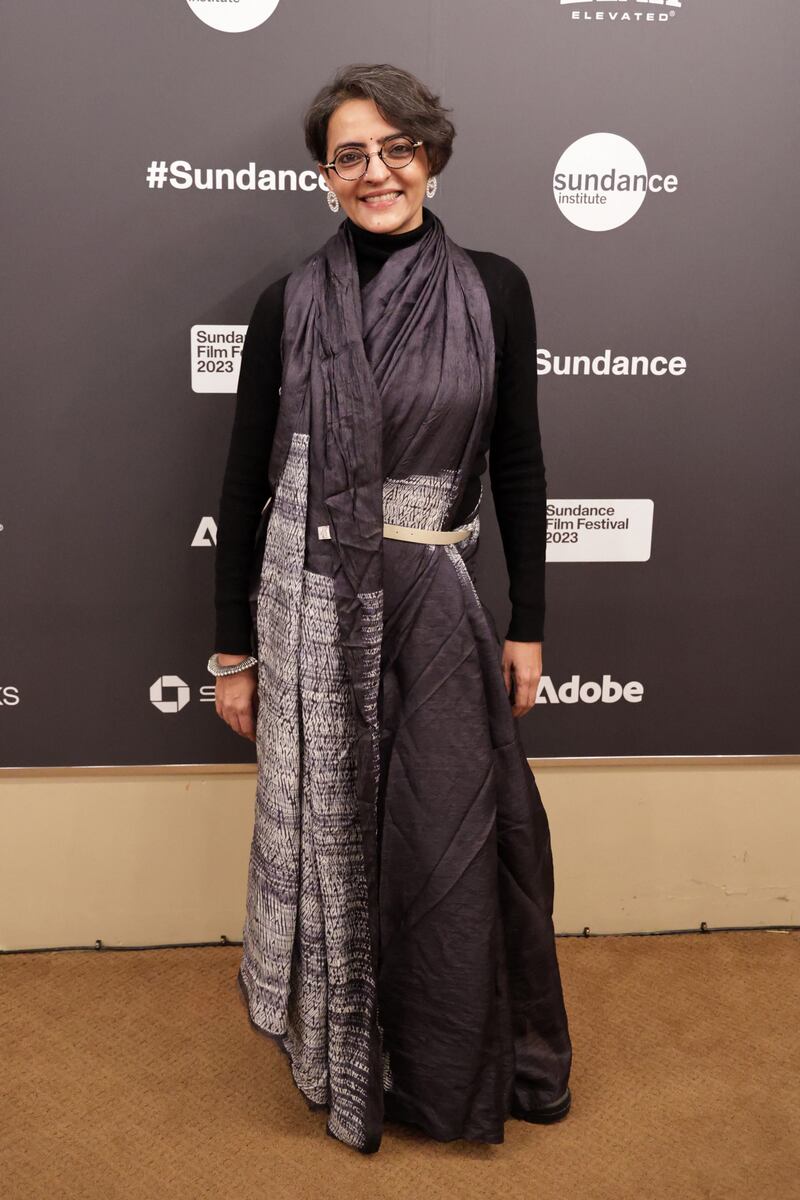 Director Sarvnik Kaur attends the Against the Tide premiere. Getty Images via AFP