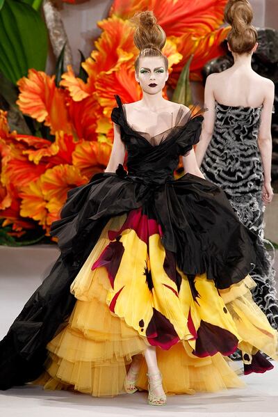 A haute couture dress inspired by flowers, by John Galliano for Christian Dior, 2010. Photo: Dior