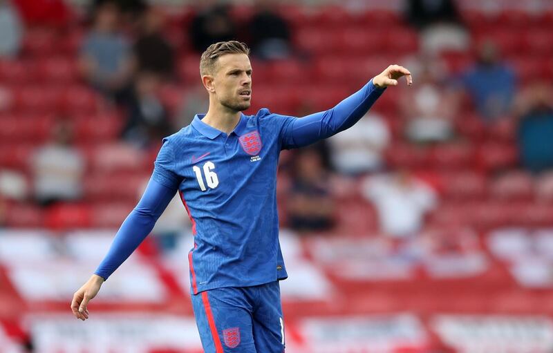 England's Jordan Henderson reacts during the friendly win over Romania. Reuters