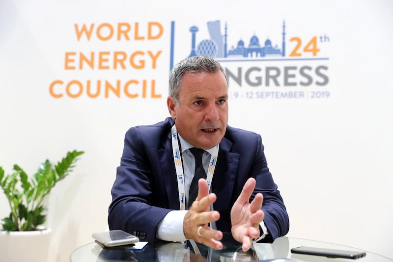 ABU DHABI ,  UNITED ARAB EMIRATES , SEPTEMBER 11 – 2019 :- Nick Boyle , CEO OF BP Lighthouse during the interview at the World Energy Congress held at ADNEC in Abu Dhabi. ( Pawan Singh / The National ) For Business. Story by Jennifer
