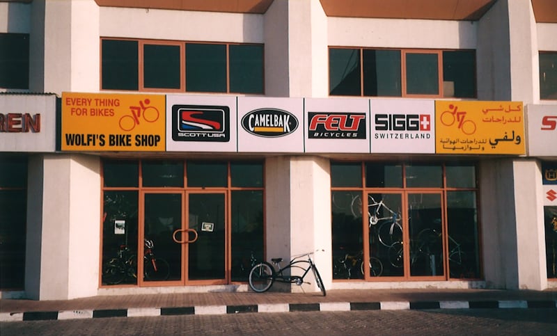 The first Wolfi's bicycle shop opened 20 years ago in Dubai and is now one of the most visible sports brands in the emirate. Photo: Wolfi's