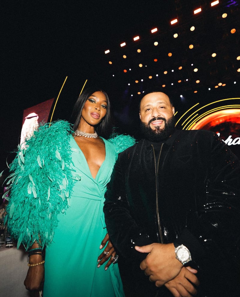 Khaled with supermodel Naomi Campbell at the Red Sea International Film Festival in Jeddah