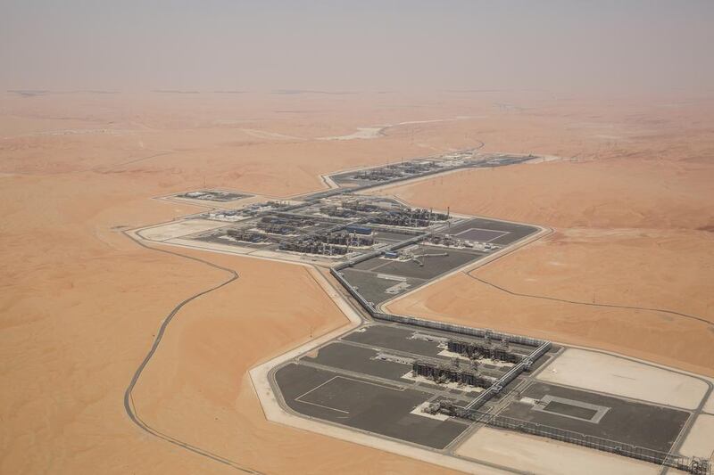 Above, an aerial view of the Al Hosn integrated gas facility. Ryan Carter / Crown Prince Court - Abu Dhabi