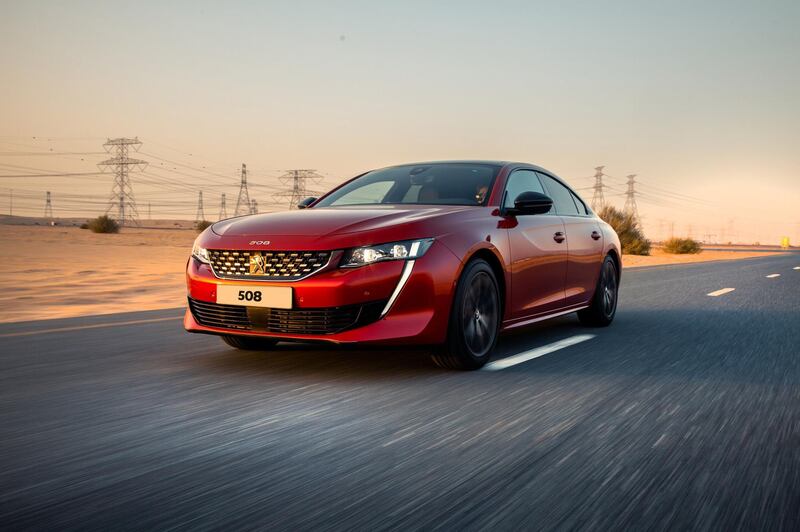 The 508 on desert roads. All photos courtesy Peugeot