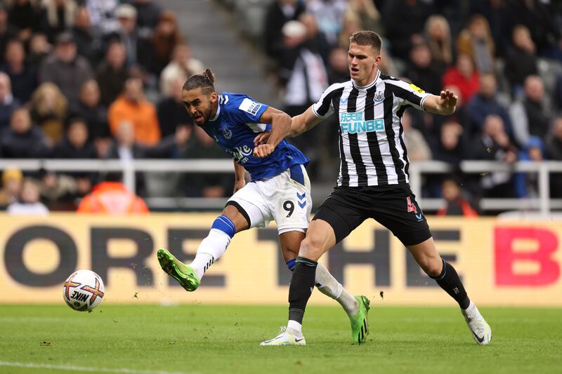 Dominic Calvert-Lewin 5: Striker, making first start of season, shown very early yellow card for needless foul on Guimaraes. Headed Gray corner over bar after 25 minutes but little other threat. Getty