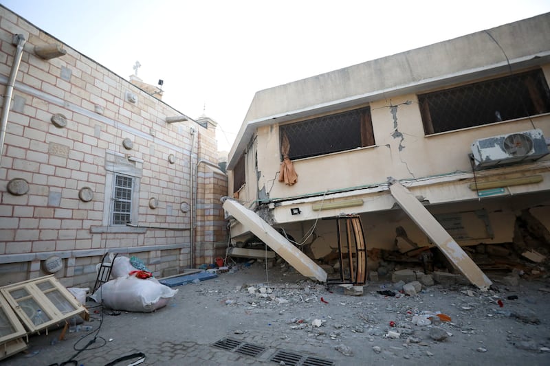 An Israeli strike damaged the Greek Orthodox Church of Saint Porphyrius last year. Reuters