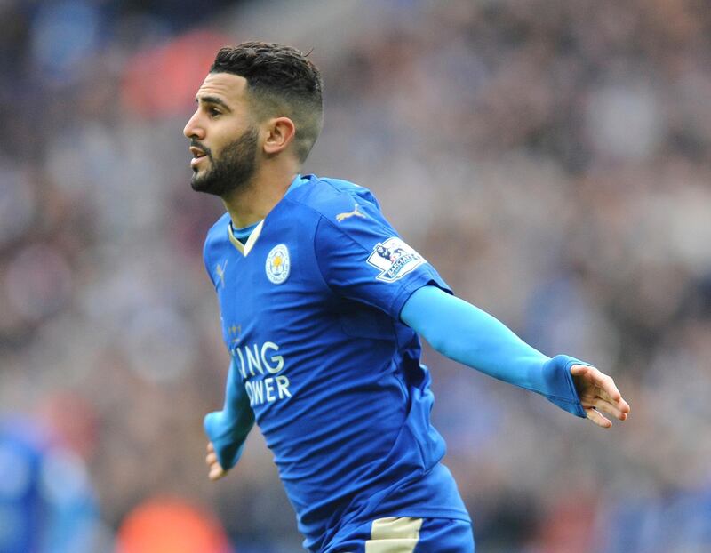 FILE- In this Sunday, April 24, 2016 file photo, Leicester's Riyad Mahrez celebrates after scoring during the English Premier League soccer match between Leicester City and Swansea City at the King Power Stadium in Leicester, England.  Riyad Mahrez will miss a second straight Premier League game for Leicester, with coach Claude Puel saying Friday feb. 2, 2018 that the winger needs to â€œclear his headâ€ after being subject of a bid from Manchester City at the end of the January transfer window. Mahrez has reportedly failed to turn up for Leicesterâ€™s last three training sessions, and also didnâ€™t travel for the 2-1 loss at Everton on Wednesday. (AP Photo/Rui Vieira, File)