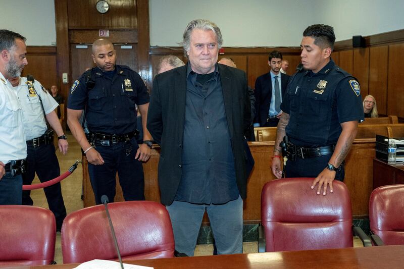 Mr Bannon attends his arraignment at the New York Criminal Courthouse in New York on September 8. Reuters