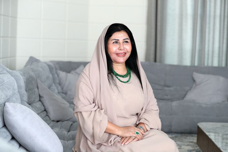 Dr Moza Tahwara, the first female Emirati dentist, at her home in Al Mankhool, Dubai. Chris Whiteoak / The National