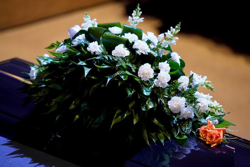 The casket of Mr Nichols, who died following a brutal beating by Memphis police after a traffic stop. AP