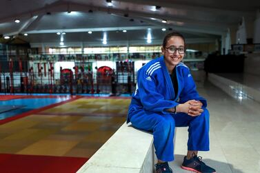 Emirati judoka Maitha Al Neyadi, 17, is mulling over whether to accept a scholarship at the Tokai University in Japan to further her education and her judo training. Victor Besa / The National
