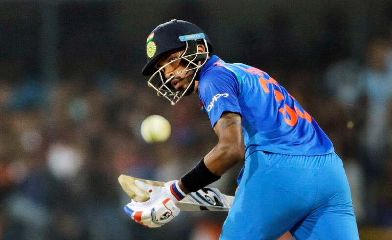 India's Hardik Pandya bats during the third one-day international cricket match between India and Australia in Indore, India, Sunday, Sept. 24, 2017. (AP Photo/Rajanish Kakade)