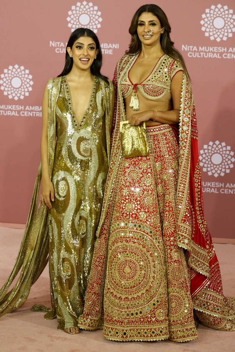 Shweta Bachchan Nanda, right, daughter of Bollywood actor Amitabh Bachchan, with her daughter Navya Naveli Nanda.  EPA