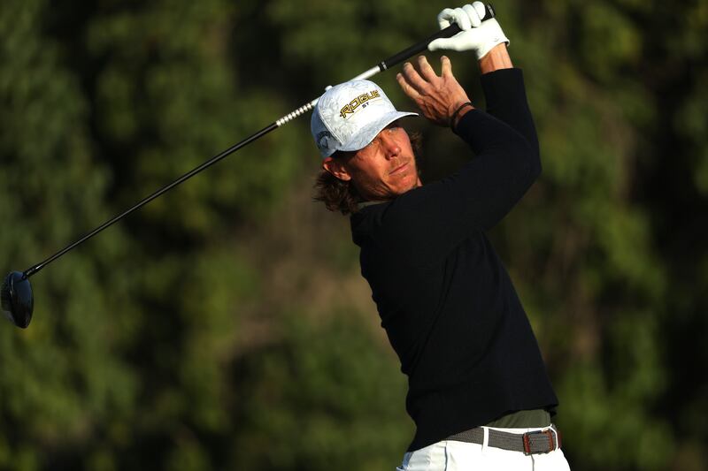 Kristoffer Broberg of Sweden tees off on the 13th hole. Getty 