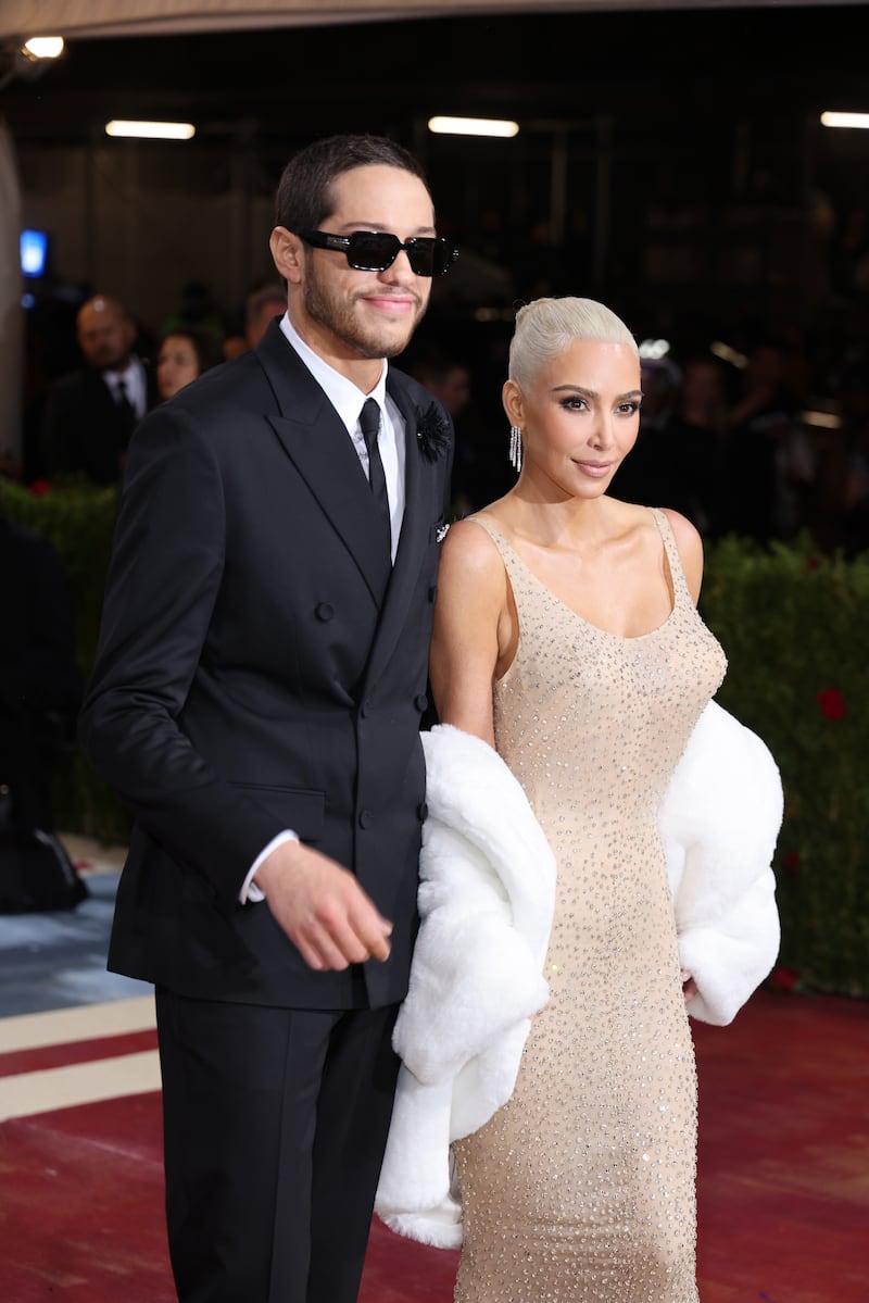 Kim Kardashian arrived at the 2022 Met Gala with boyfriend Pete Davidson. EPA 