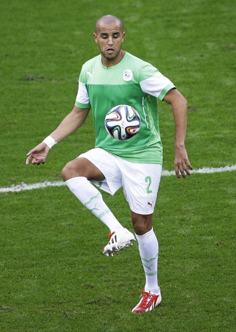 Algeria teammates Majid Bougherra, pictured, and Hassan Yebda come to Fujairah and the Arabian Gulf League after both starred at the World Cup in Brazil for their country. Michael Sohn / AP Photo