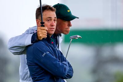 Justin Thomas played through difficult conditions on the third day of the Masters, battling to make the cut and keep his hopes alive for the coveted green jacket. EPA