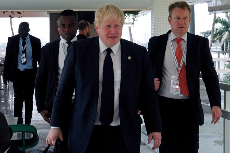 Britain's Foreign Secretary Boris Johnson is pictured in Abidjan, Ivory Coast November 29, 2017. REUTERS/Luc Gnago