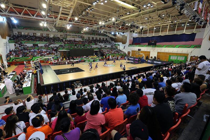 A big turnout by Philippines fans helped the UAE make a good impression to organisers during the Fiba Under 17 World Championship at  Al Ahli Club in Dubai. Satish Kumar / The National 