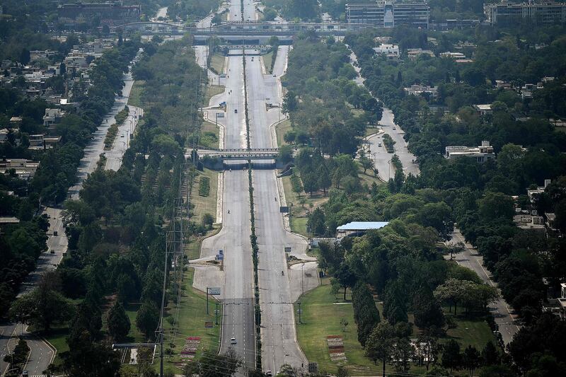 Deserted streets during Eid Al Fitr mark a nine-day shutdown to prevent a surge in Covid-19 cases in Islamabad. AFP